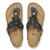 Gizeh Flower Embellishment Natural Leather