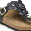 Gizeh Flower Embellishment Natural Leather