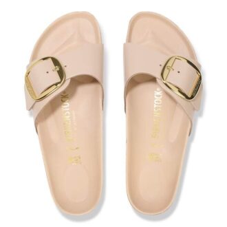 Madrid Big Buckle Natural Leather Patent